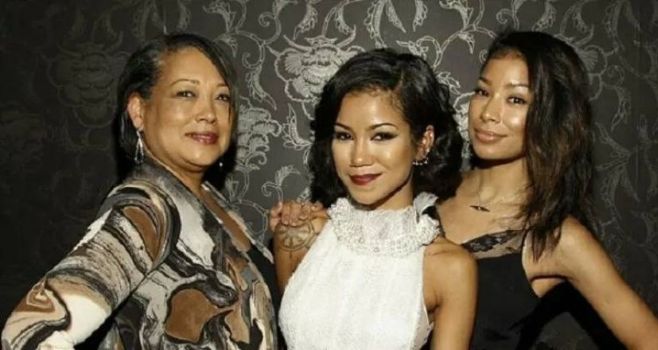 Christina Yamamoto with her daughter Jhené Aiko and Mila J.